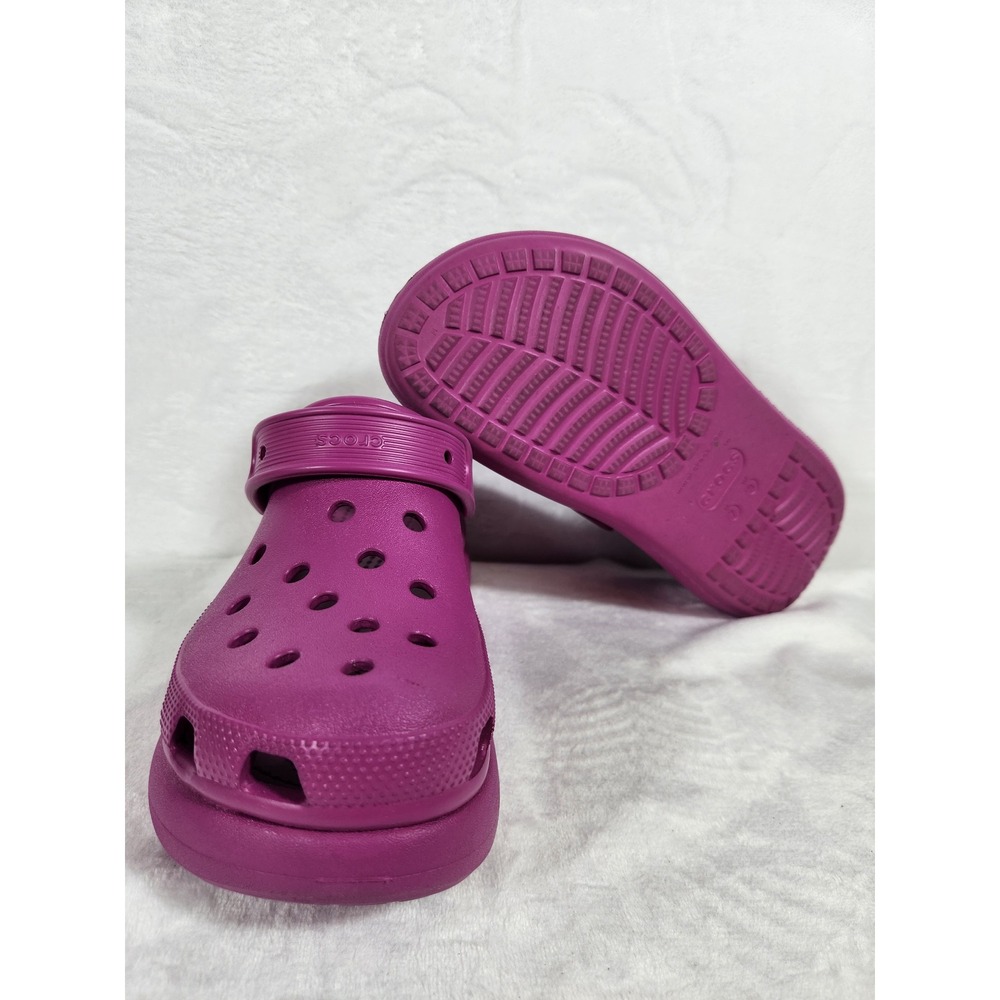 Crocs Classic Crush Women's Size 9 Pink Fuchsia Platform Clog Men's 7 Like New - Picture 8 of 14